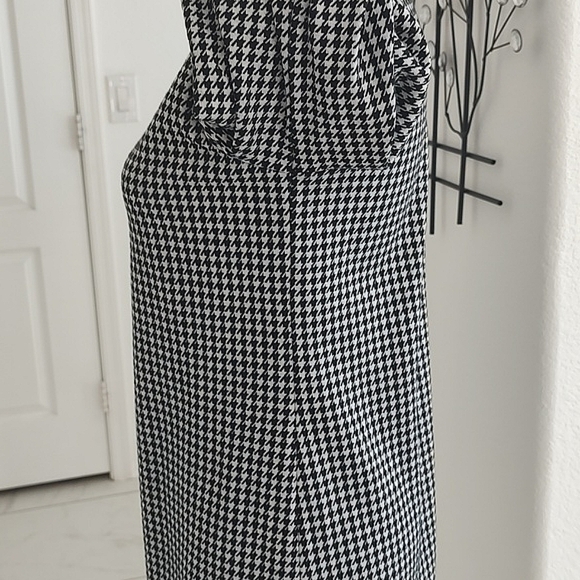 Max Studio Houndstooth Sheath Dress Knee Length Black White S Small - Picture 9 of 13
